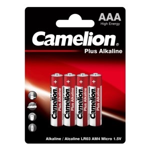 Camelion Plus Alkaline ААА щелочная батарейка, 1.5В 4шт  LR03-BP4 873999000043