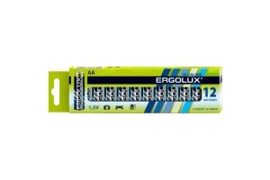 Ergolux Alkaline   АА   щелочная батарейка, 1.5В 12шт  LR6 BP-12 4895117870990
