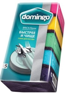 Губки для посуды Doming пoролоновая с абразивным слоем 5 штук 4601892002743