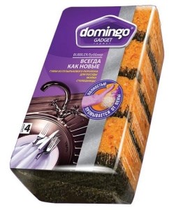 Губки для посуды Domingo Bubbler крупнопористые 4 штуки 4601892007670