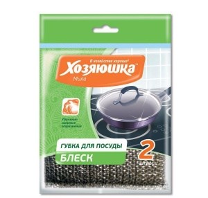 Губки для посуды Хозяюшка Блеск 2 штуки 4610000263808