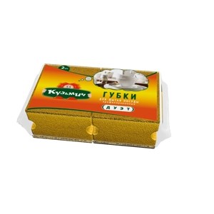 Губки для мытья посуды Кузьмич Дуэт 2 штуки 4605529001758