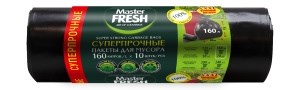 Master FRESH пакеты д/мусора XXXL суперпрочные 160л, 10шт (ЧЕРНЫЕ) 28мкм усиленное дно 4620739980105