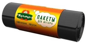 Пакеты для мусора Кузьмич 120 л 10 штук 4607156530878