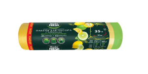 Master Fresh пакеты для мусора с завязками ароматизированные (15 пакетов) 35 л желто-зеленые 4620739980112