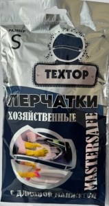 ТЕХТОР Перчатки хозяйственные Mastersafe с длинной манжетой, "S" 4607135112101