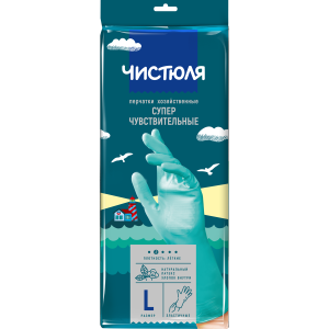 Перчатки Чистюля хозяйственные легкие прочные размер L 4601892008295