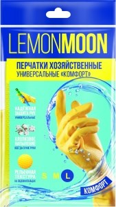 LEMON MOON перчатки хозяйственные КОМФОРТ с напылением¶(L) (100) 4610093081259