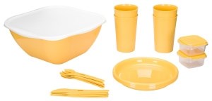 Комплект для пикника, 19 предметов на 4 персоны (Желтый) 4620119422966