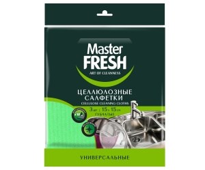 Master FRESH салфетки целлюлозные, 3 шт 15*15см 4620739983588