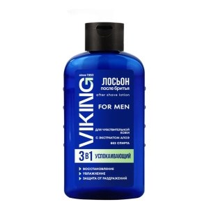 Викинг Лосьон п/бритья 3 в 1 "Успокаивающий" с экстрактом алоэ, 200 мл 4650212711223