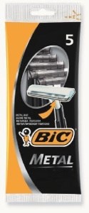 Одноразовый станок  BIC МЕТАL (черный)  5 штук 3086125705416
