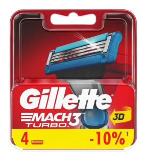Сменные кассеты для бритья Gillette Mach3 Turbo 4 штуки 3014260331306
