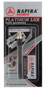 Станок для бритья Rapira и 5 лезвий Platinum Lux 4601236000381
