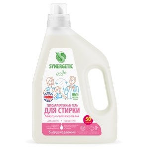 Synergetic Биоразлагаемые  гель для стирки ULTRA WHITE  1,5 л 4607971454120