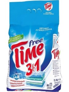 Стиральный порошок Free Time 3 в 1 для всех видов тканей 2 кг 4604049098255