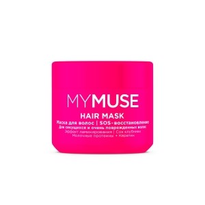 MUSE Маска для волос SOS восстановление с эффектом  ламинирования  кератин+керамид 300мл 4670113608392