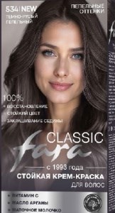 Краска для волос FARA Classic  534 Темно-русый пепельный 4650212709299