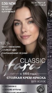 Краска для волос FARA Classic  536 Русый пепельно- коричневый 4650212709329