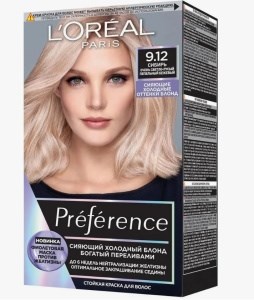 Краска для волос L'Oreal Paris Preference тон 9.12 Сибирь Очень Светло-Русый Пепельно-бежевый 3600523948635