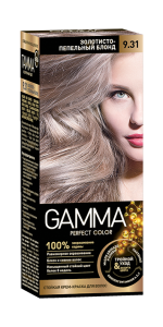 Крем-краска для волос Gamma Perfect Color тон 9.31 Золотисто-пепельнй блонд, 100мл 4600936171483