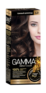 Крем-краска для волос Gamma Perfect Color тон 4.0 Темный шоколад, 100мл 4600936171384