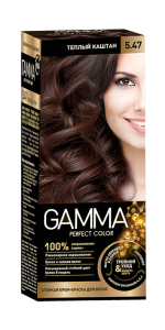 Крем-краска для волос Gamma Perfect Color тон 5.47 Теплый каштан, 100мл 4600936171353