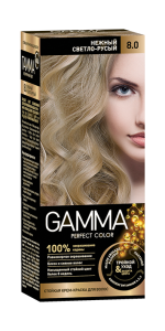 Крем-краска для волос Gamma Perfect Color тон 8.0 Нежный светло-русый, 100мл 4600936171377