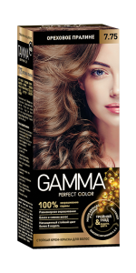 Крем-краска для волос Gamma Perfect Color тон 7.75 Ореховое пралине, 100мл 4600936171421