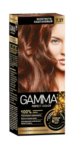 Крем-краска для волос Gamma Perfect Color тон 7.37 Золотисто-каштановый, 100мл 4600936171445