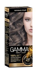 Крем-краска для волос Gamma Perfect Color тон 8.1 Пепельно-русый, 100мл 4600936171476