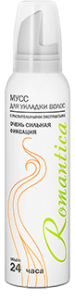 Мусс для укладки волос Романтика очень сильная фиксация  с растительными экстрактами Сибиар  145мл 4600171448500