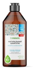Synergetic шампунь натур. бессульфат.  Объём и укрепление           400мл 4607971454991