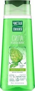 Шампунь для волос Чистая линия 2в1 Хмель и репейное масло 250 мл 4600702081589