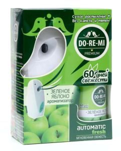 Комплект Автоматический освежитель ДО-РЕ-МИ Премиум Зеленое яблоко 4600171531967