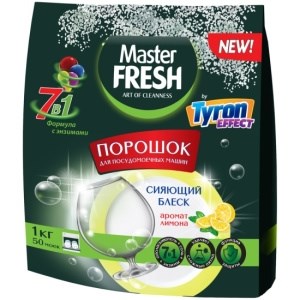 Порошок для посудомоечных машин Master FRESH 7в1 с ароматом лимона, 1 кг 4620739974593