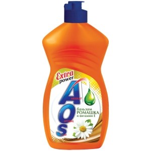 Средство для мытья посуды AOS Ромашка и Витамин Е 450 мл 4604049095599