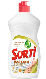 Капля Sorti    Ср-во д/мытья посуды  Бальзам с Экстрактом ромашки 400г 4604049104666