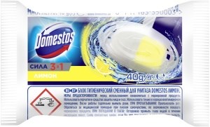 Сменный подвесной блок для унитаза Domestos 3в1 Лимон 40 г 8717163350003