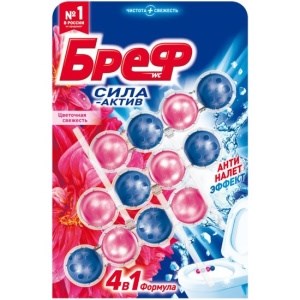 Бреф Блок д/туалета Сила-Актив Цветочная  Свежесть   3*50г 4640013277547