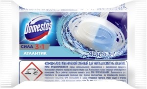 Сменный подвесной блок для унитаза Domestos 3в1 Атлантик 40 г 8717163350034