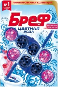 Туалетный блок BREF БРЕФ Цветная вода Цветочная свежесть, 2*50 г 4660286503976