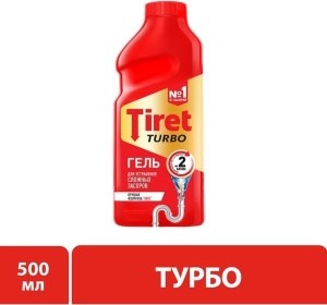 Средство для прочистки труб Tiret Turbo гель 500 мл 4607109400807