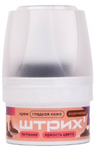 ШТРИХ  крем д/обуви  банка с губкой  коричневый  60мл 4610082690585