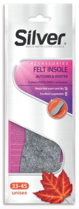 Стельки для обвуи Silver Осень-Зима с войлоком 33-45 размер 8690757000570