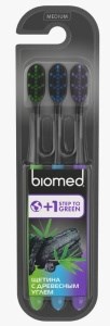 Зубная щетка Биомед BLACK средней жесткости   набор 3шт 7640168935573