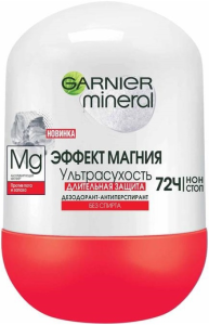 Дезодорант-антиперспирант шариковый Garnier Mineral Эффект магния Ультрасухость, 50мл 3600542385244
