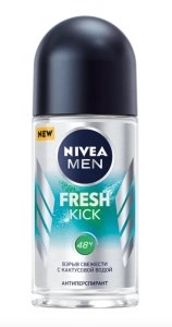 Дезодорант-антиперспирант шариковый Nivea Men Fresh Kick 50 мл 4005900840776