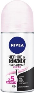 Дезодорант шариковый Nivea Clear Невидимая защита для черного и белого 50 мл 4005900035264