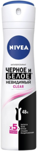Дезодорант спрей женский  Черное и Белое невидимый Clear  Nivea 150 мл 4605698000156